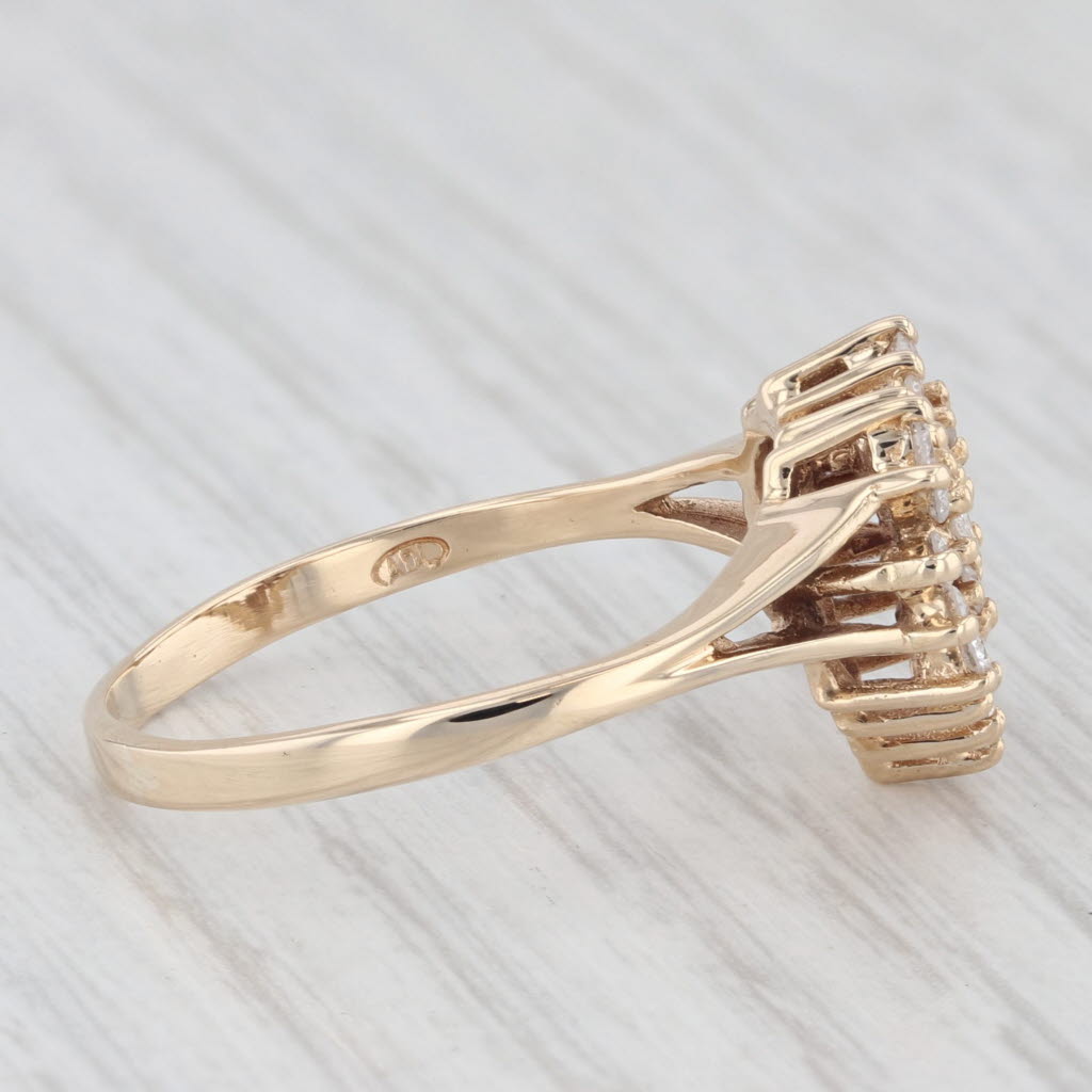 Light Gray 0.40ctw Diamond Open Heart Ring 14k Yellow Gold Size 9.25