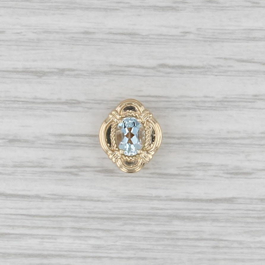 Vintage Richard Klein 0.70ct Aquamarine Slide Bracelet Charm 14k Gold