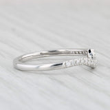 0.10ctw Diamond Wedding Band Guard 14k White Gold Size 7 Stackable