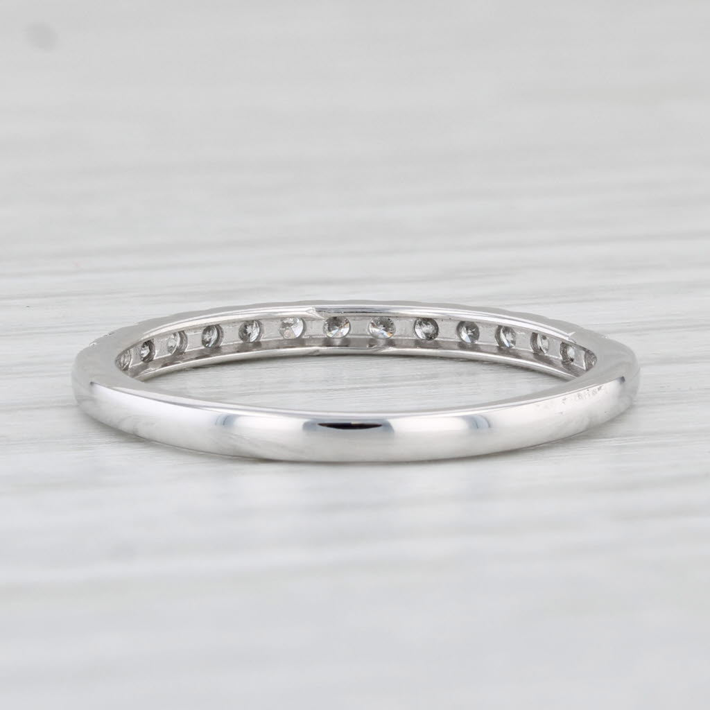 Light Gray 0.24ctw Diamond Wedding Band 10k White Gold Size 7 Stackable Anniversary Ring