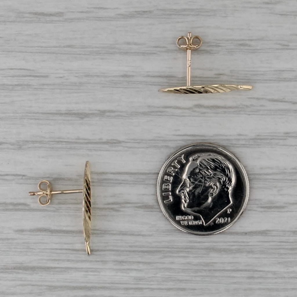Small Leaf Stud Earrings 18k Yellow Gold