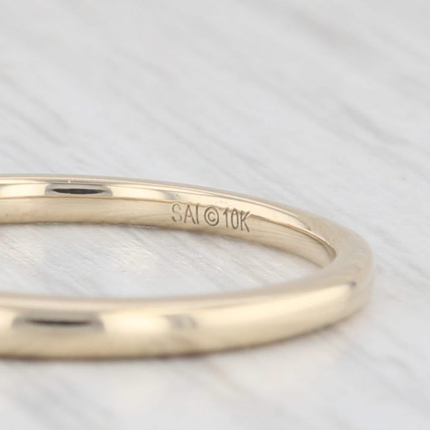 Light Gray Diamond Accented Wedding Band 10k Yellow Gold Stackable Ring Size 7