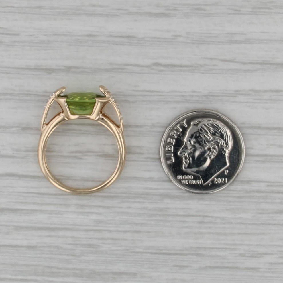 2.96ctw Peridot Diamond Ring 14k Yellow Gold Size 4.5