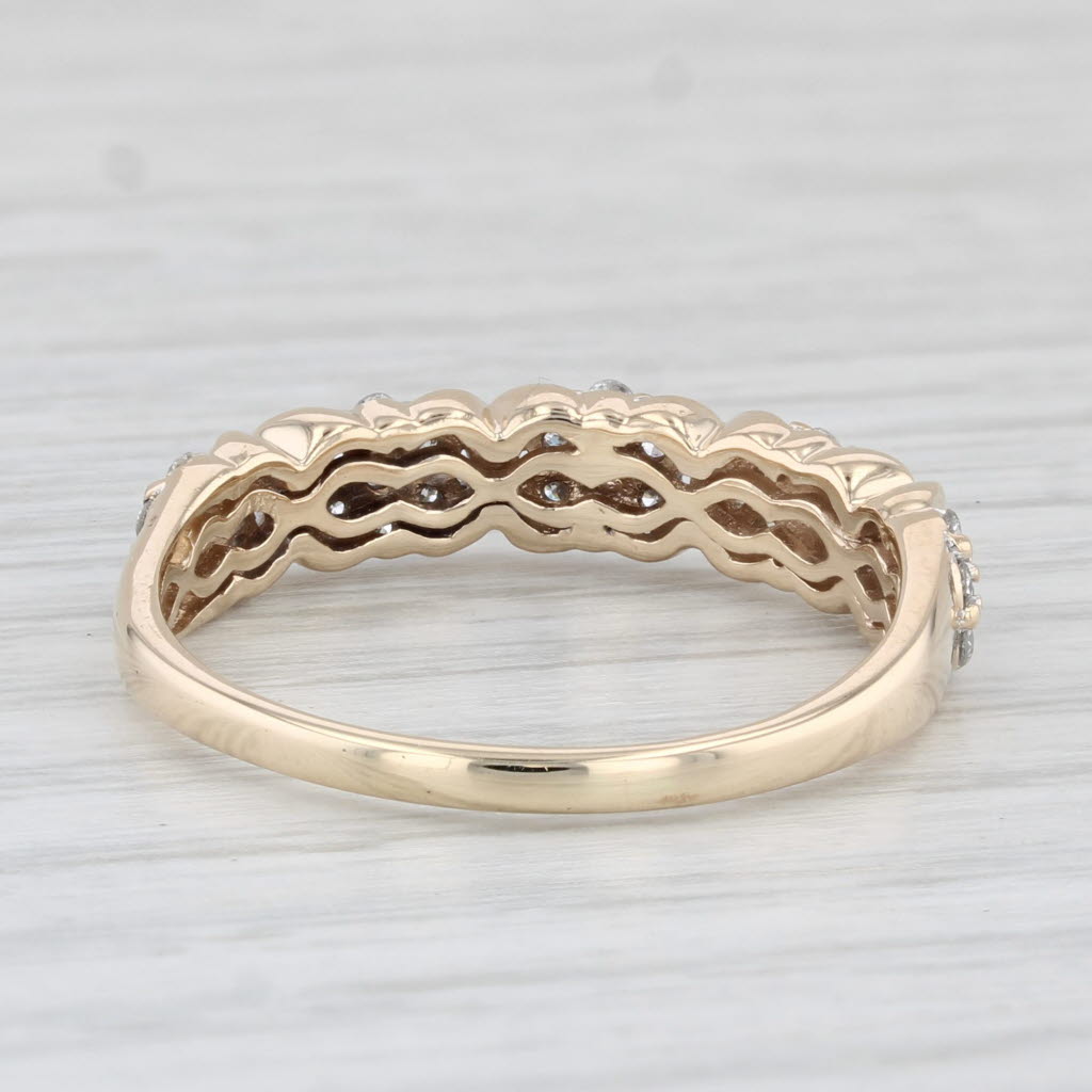 Light Gray 0.50ctw Diamond Clusters Ring 10k Yellow Gold Size 10.25 Wedding Anniversary