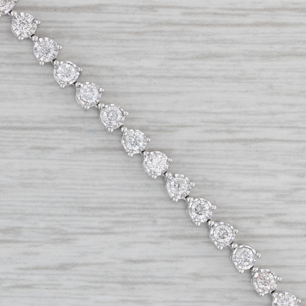 Gray 2ctw Diamond Tennis Bracelet 10k White Gold 7" 3.8mm