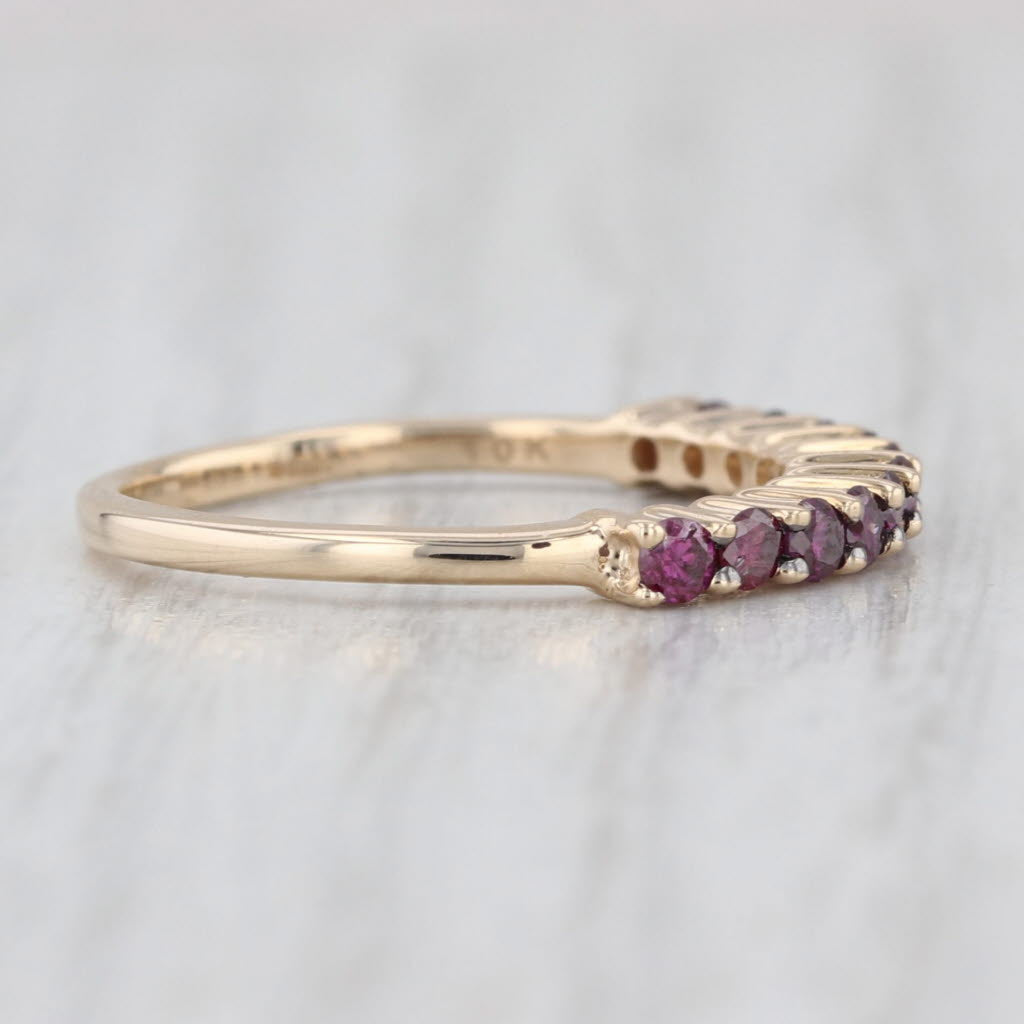 0.35ctw Purple Diamond Stackable Ring 10k Gold Size 6 Wedding Band COA