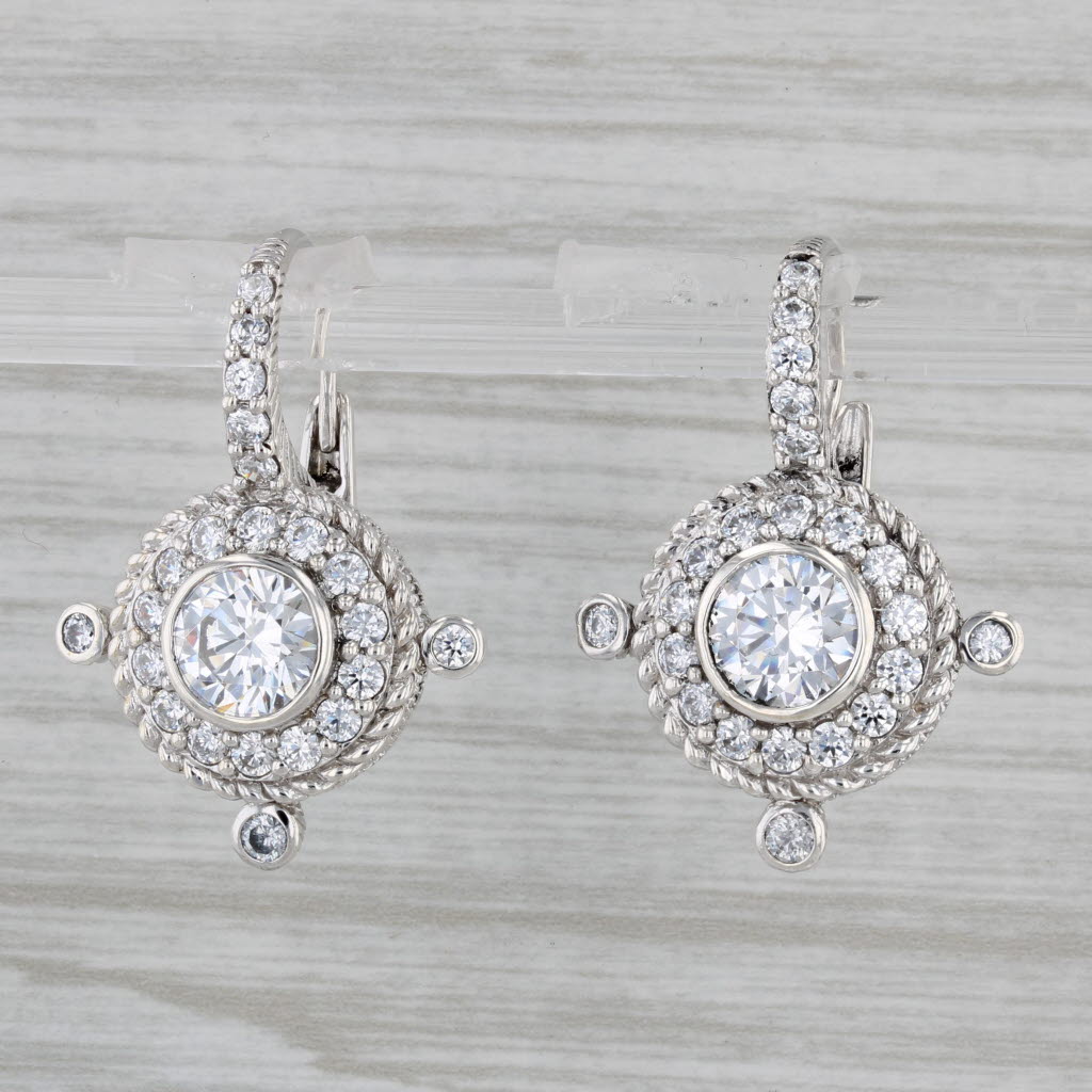 Gray 7ctw Cubic Zirconia Drop Earrings Sterling Silver Judith Ripka