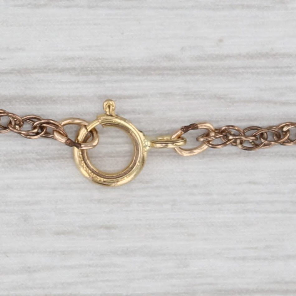 Light Gray Vintage Nuggets in Glass Pendant Necklace Gold Filled 18k 20" Rope Chain