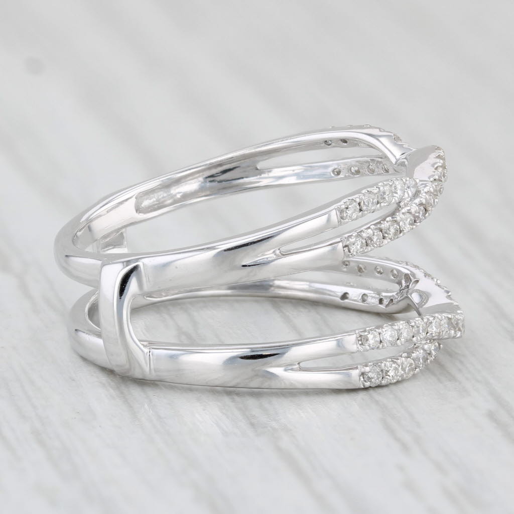 Light Gray 0.30ctw Diamond Ring Jacket Enhancer 10k White Gold Size 7-7.25 Bridal Wedding