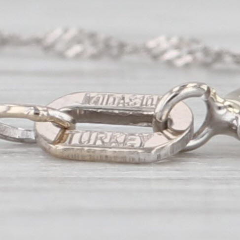 0.24ctw Diamond Woven Openwork Pendant Necklace 10k White Gold 18" Rope Chain