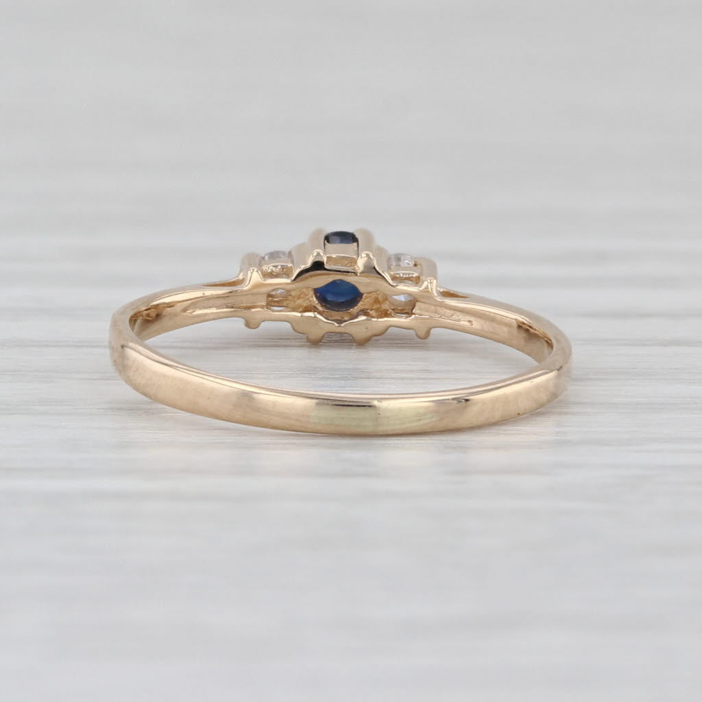 0.11ctw Blue Sapphire Diamond Ring 14k Yellow Gold Size 5.75