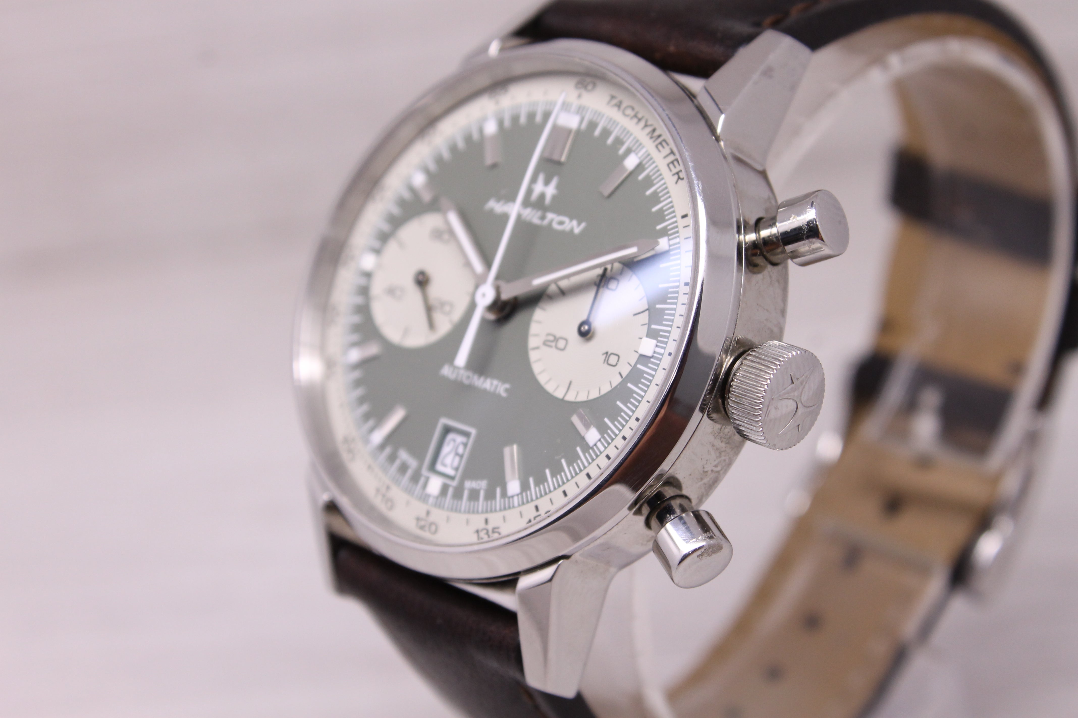 Hamilton Intra-Matic Mens 40mm Steel Automatic Chronograph Watch w Box H38416560