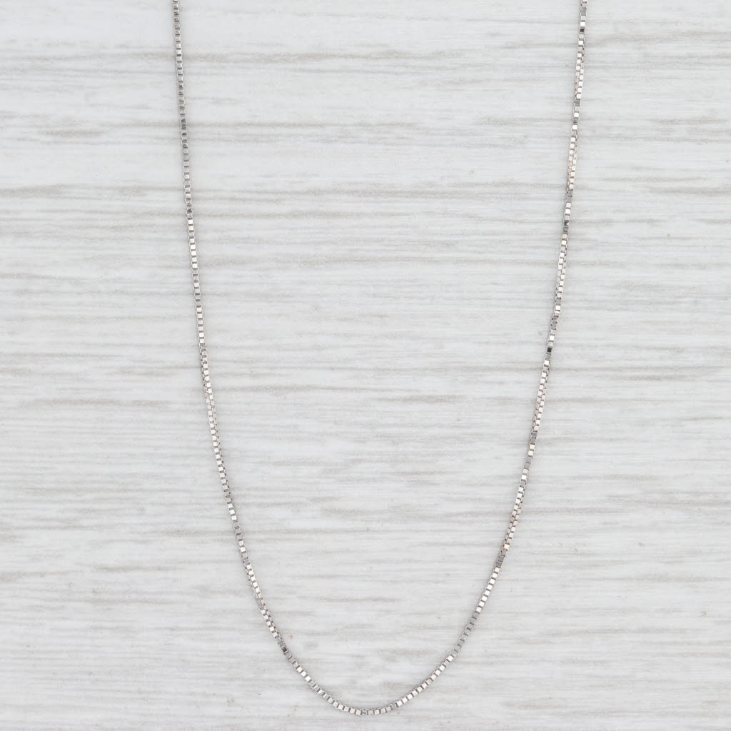 Light Gray 18" 0.5mm Box Chain Necklace 14k White Gold