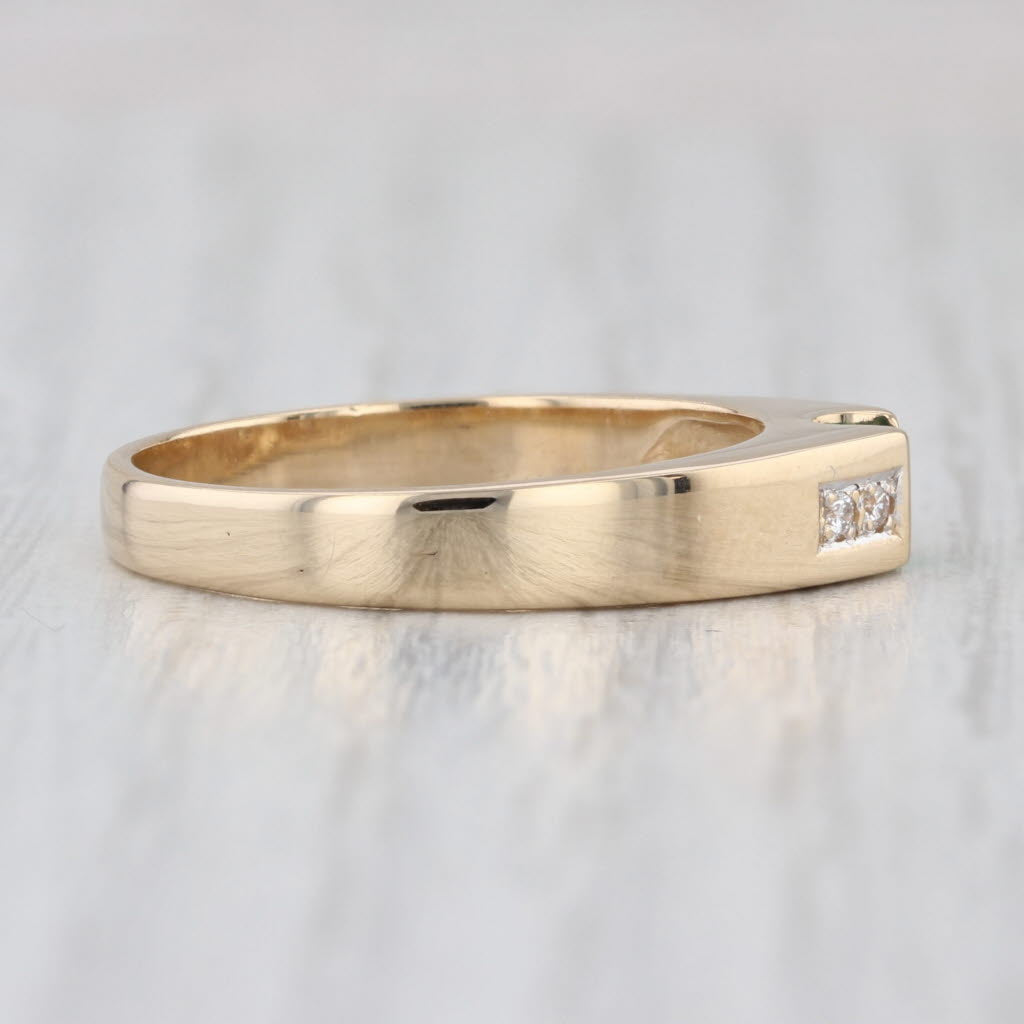 0.29ctw Emerald Diamond Ring 14k Yellow Gold Size 8.5 Engagement Stackable