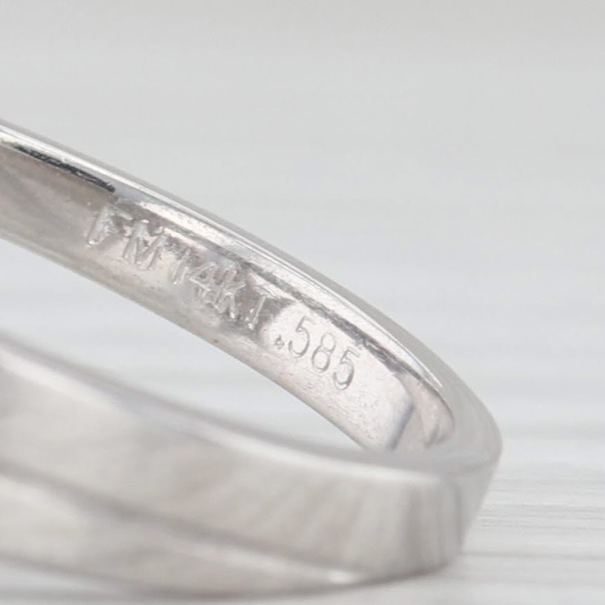 Light Gray 0.10ctw Diamond Shooting Star Ring 14k White Gold Size 8.5 Stackable