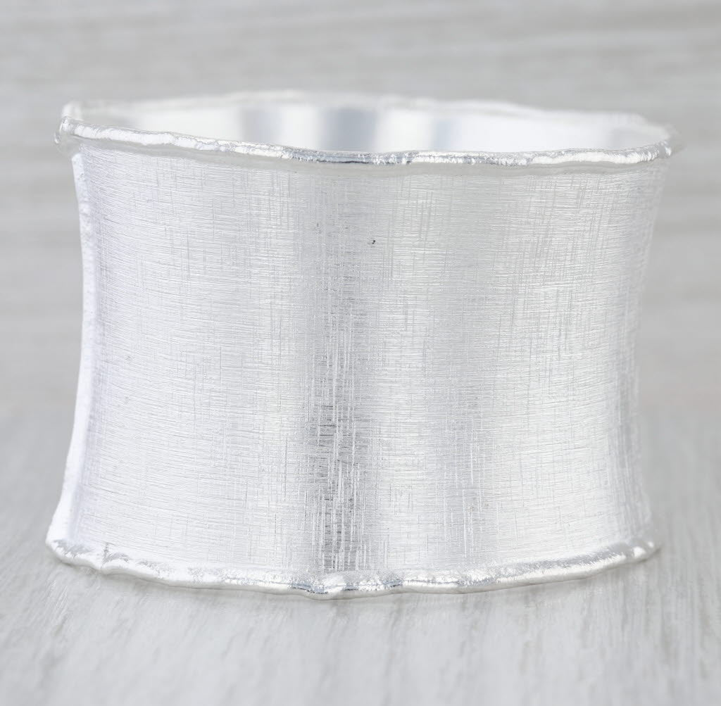 Milor Italy Brushed Silver Cuff Bracelet Sterling Statement 7.5" 41mm