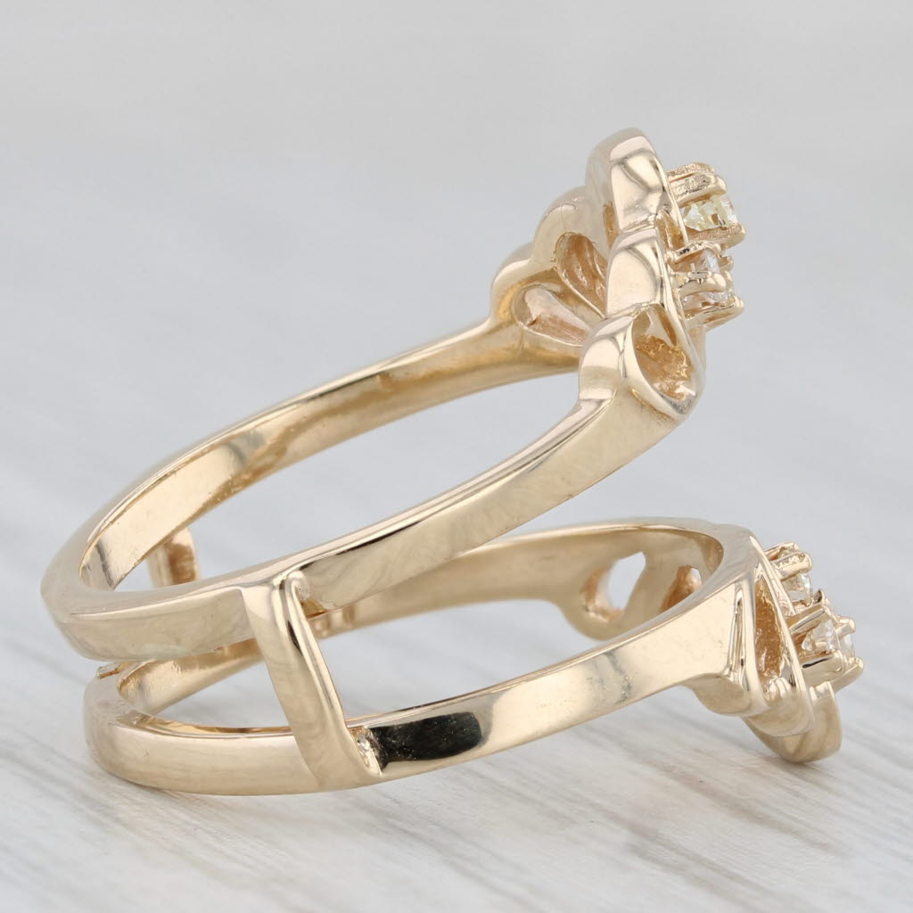 Gray 0.20ctw Diamond Ring Guard Jacket 14k Yellow Gold Size 6.5 Bridal