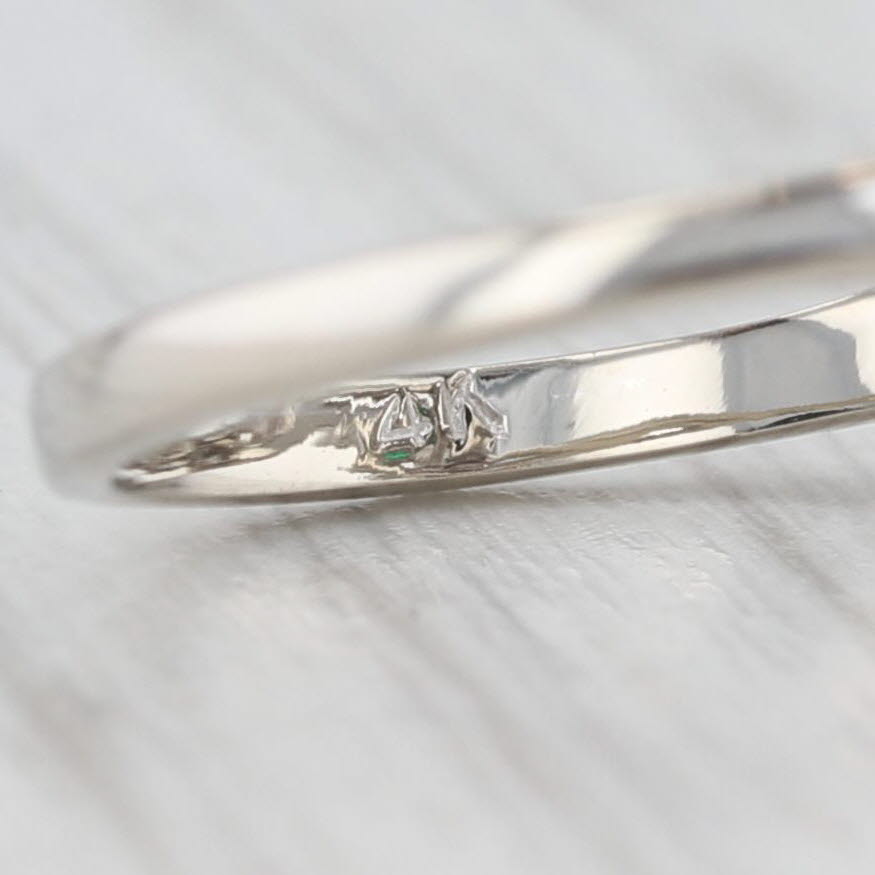 Light Gray Vintage 0.35ctw Diamond Emerald Bypass Ring 14k White Gold Size 6