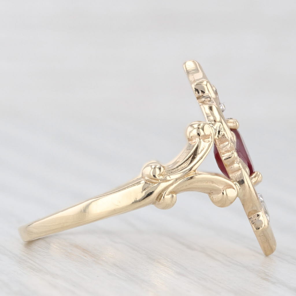 Light Gray Vintage 1ctw Ruby Diamond Ring 14k Yellow Gold Size 8.5