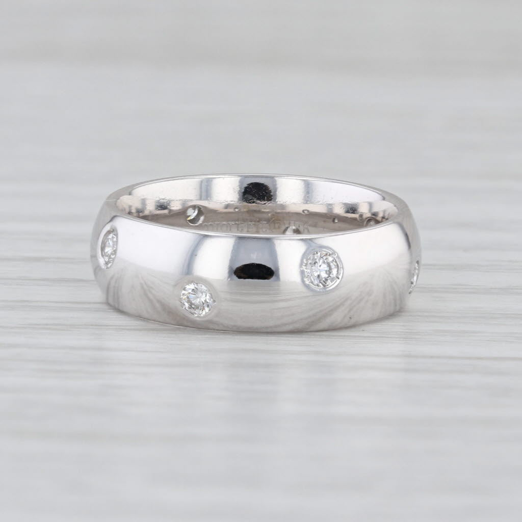 0.31ctw Diamond Dots Ring 14k White Gold Size 5.5 Wedding Band Stackable