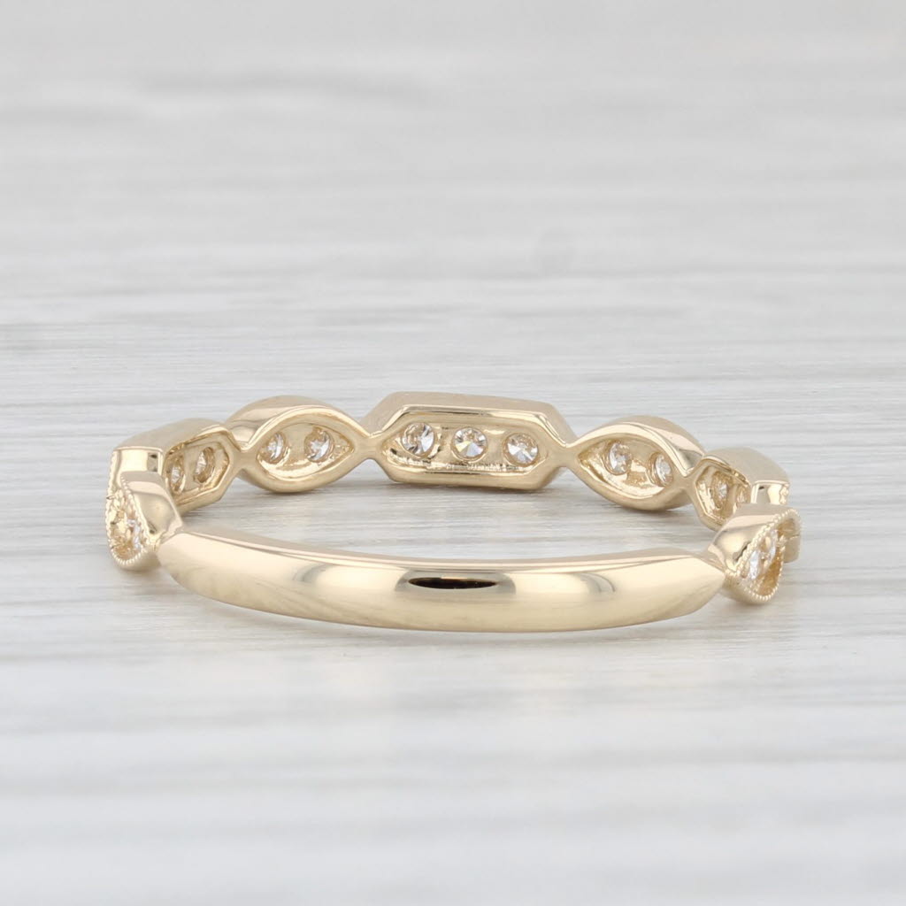 Light Gray New 0.20ctw Diamond Stackable Ring 14k Yellow Gold Wedding Band Size 6.5