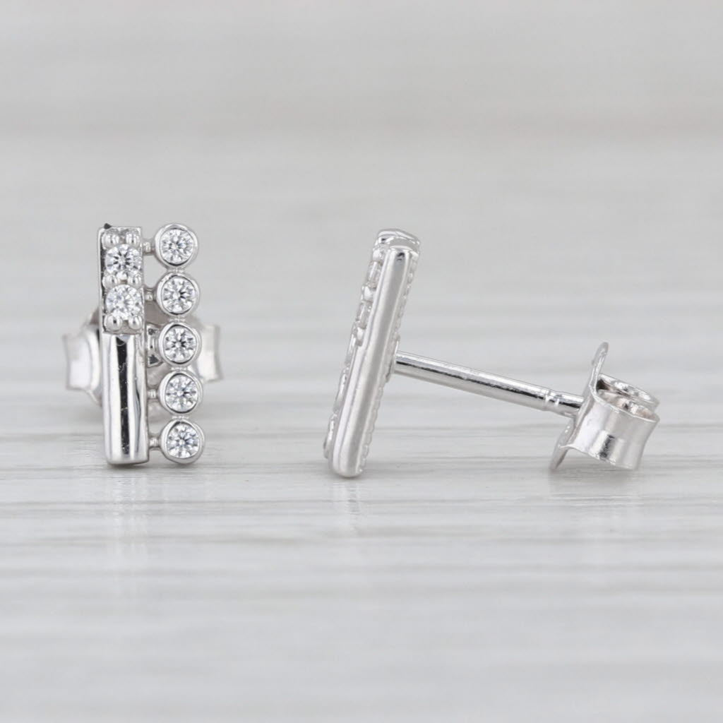 Cubic Zirconias Stud Earrings 18k White Gold Studs
