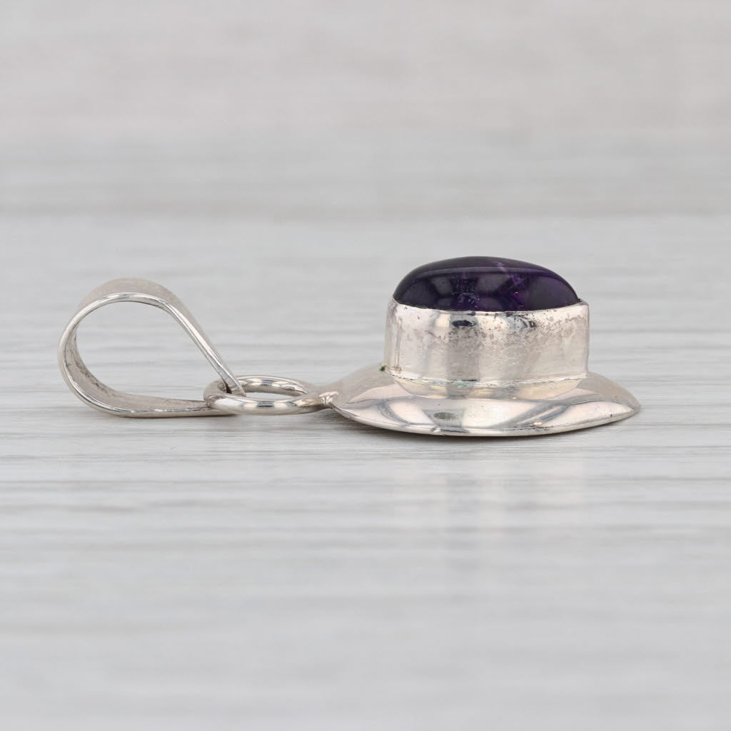 New Amethyst Teardrop Pendant Sterling Silver 925 Pear Solitaire