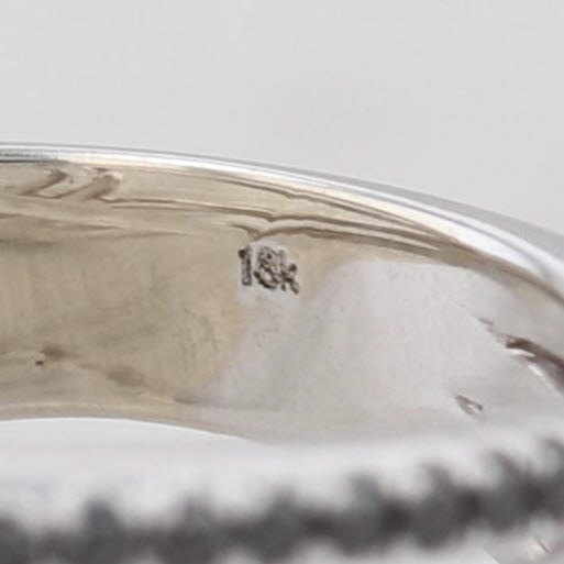 Light Gray 0.93ctw Black White Diamond Ring 18k White Gold Size 7.5 Cocktail