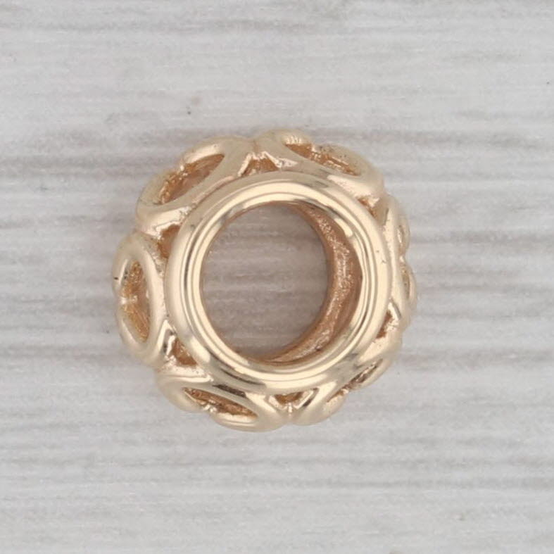 Gray Authentic Pandora Intertwined Charm 750452 14k Yellow Gold Retired Bead