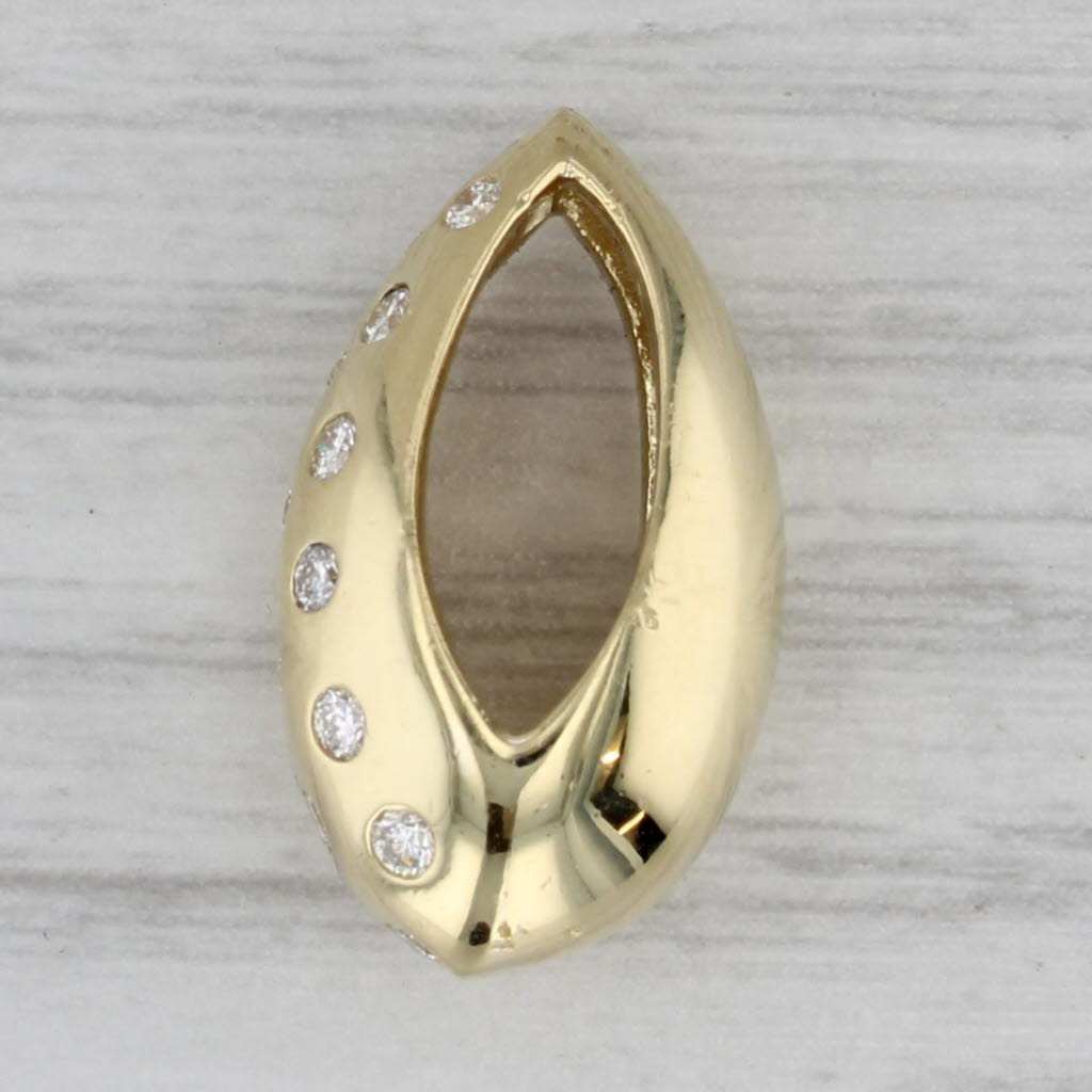 Gray 0.40ctw Diamond Dots Teardrop Pendant 18k Yellow Gold