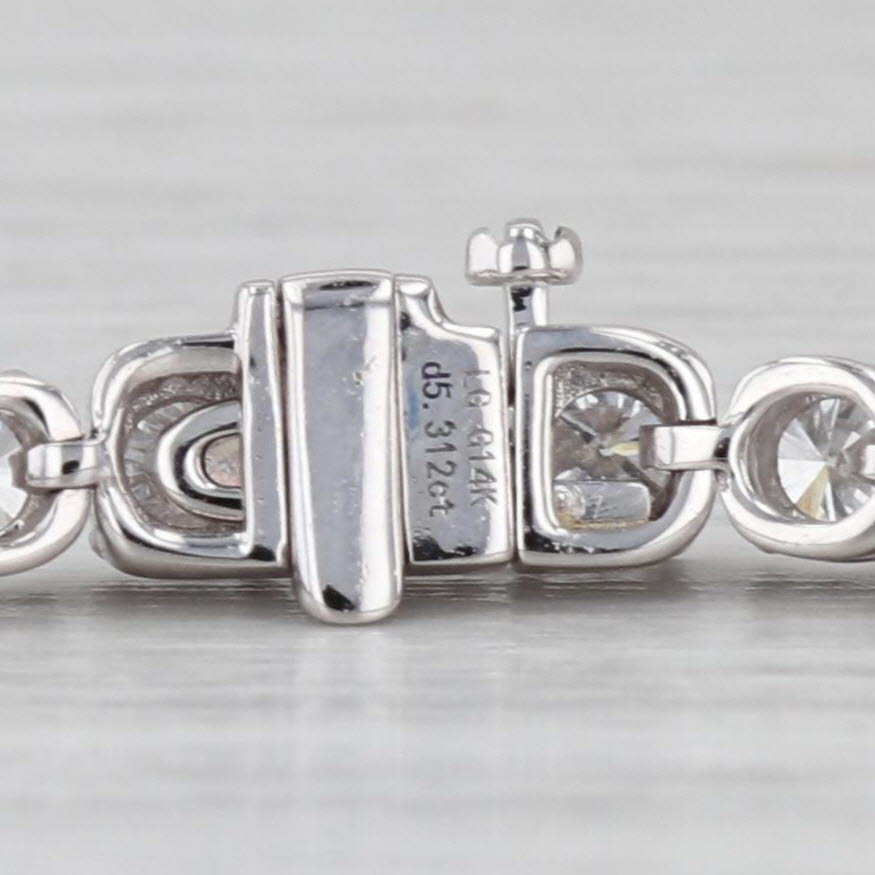 New 5.31ctw Lab Grown Diamond Tennis Bracelet 14k White Gold VS2 F-G 7"