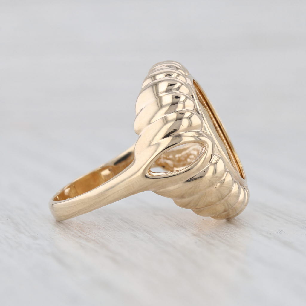 1853 $1 Liberty Coin Ring 14k 900 Yellow Gold Size 6 Signet