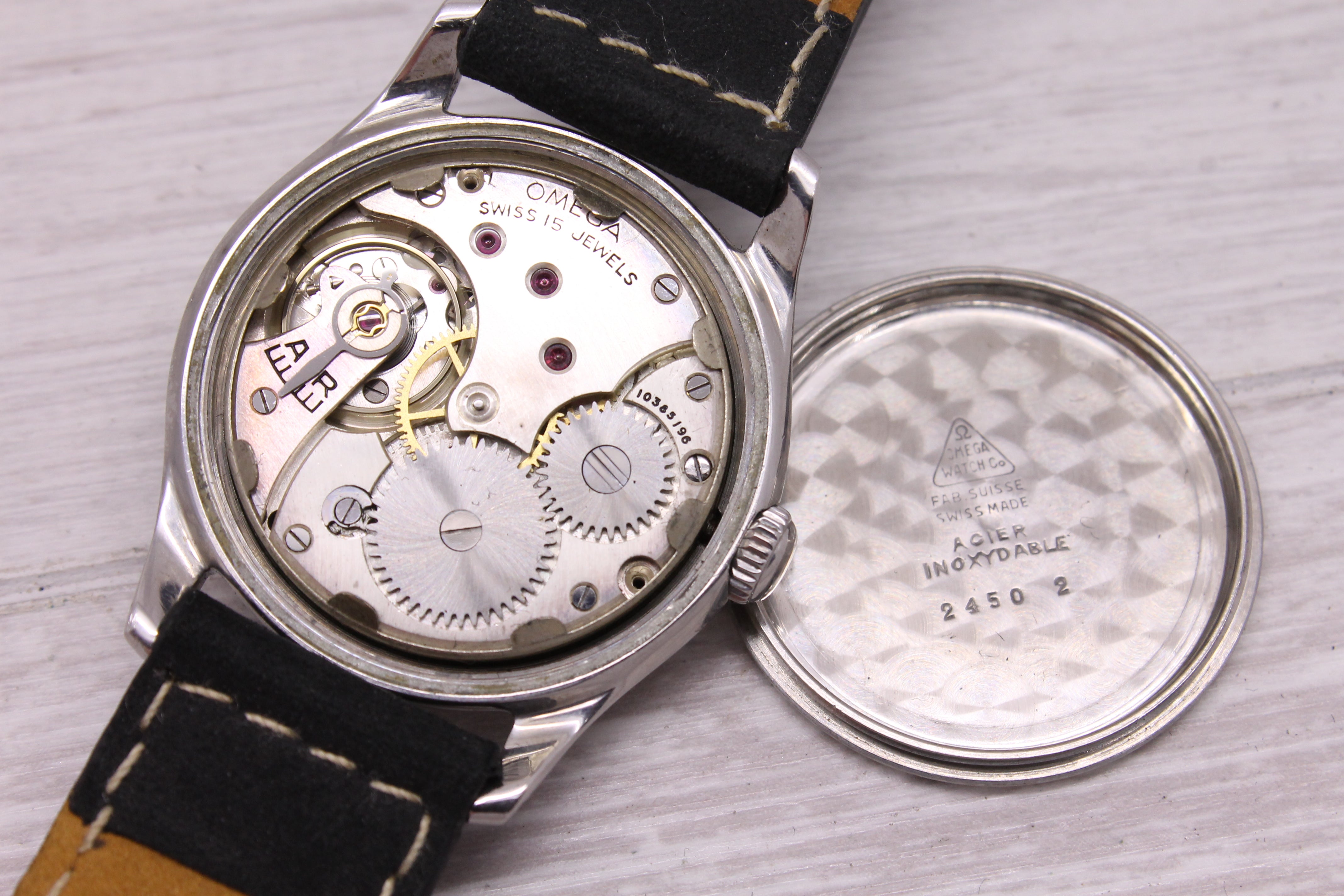 Gray Vintage c.1944 Omega 32.5mm Mens Steel Manual Watch cal.26.5 ORIGINAL Dial