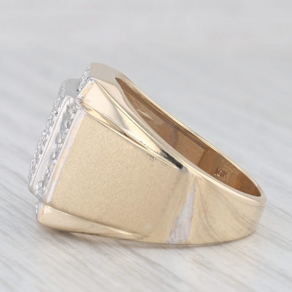 1ctw Men's Pave Diamond Ring 10k Gold Size 10.25