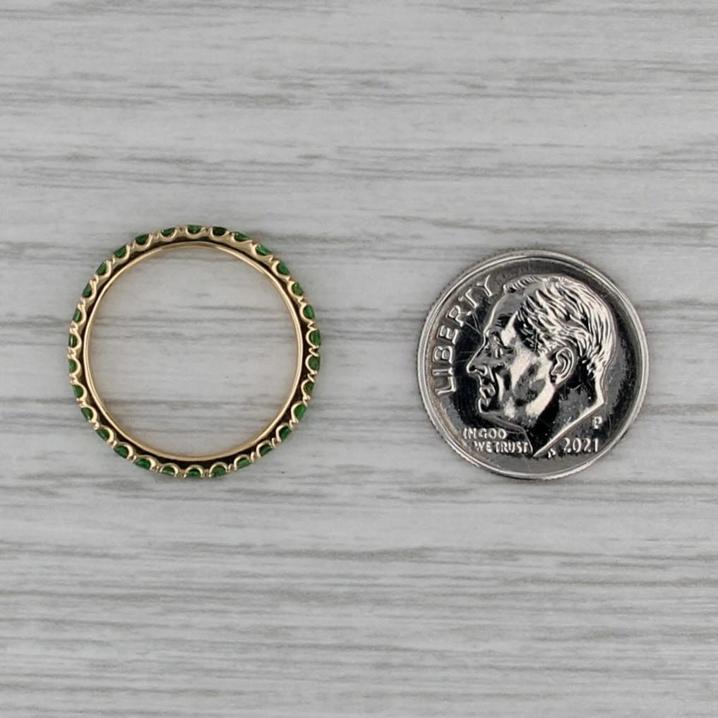 0.90ctw Tsavorite Green Garnet Eternity Ring 18k Yellow Gold Sz 5 Stackable Band