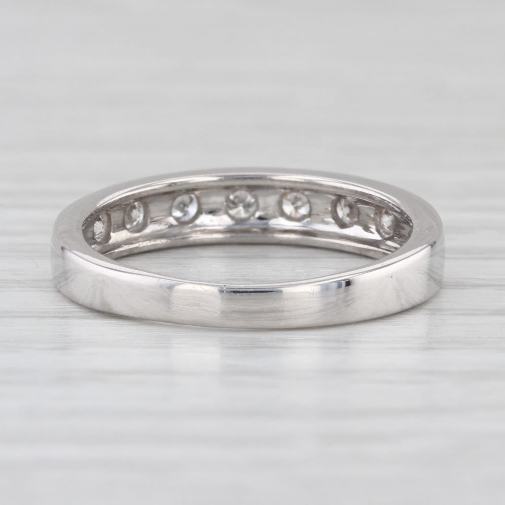 0.25ctw Diamond Wedding Band 18k White Gold Stackable Anniversary Ring Sunj