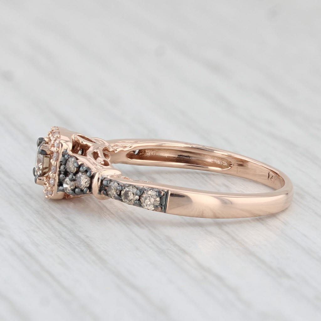 Light Gray Le Vian 0.44ctw Diamond Halo Engagement Ring 14k Rose Gold Size 6.75