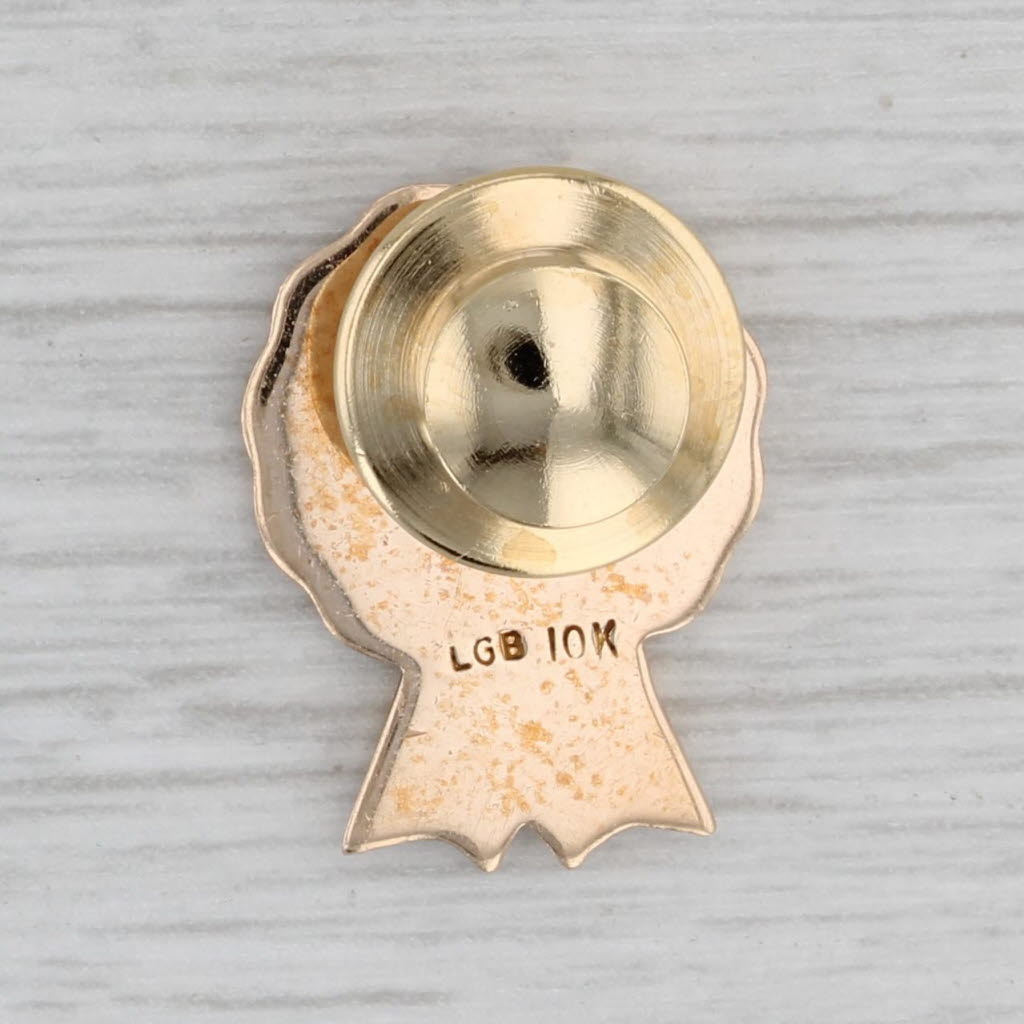Gray Pabst Blue Ribbon Breweries 30 Years Service Pin 10k Gold Lab Created Sapphire