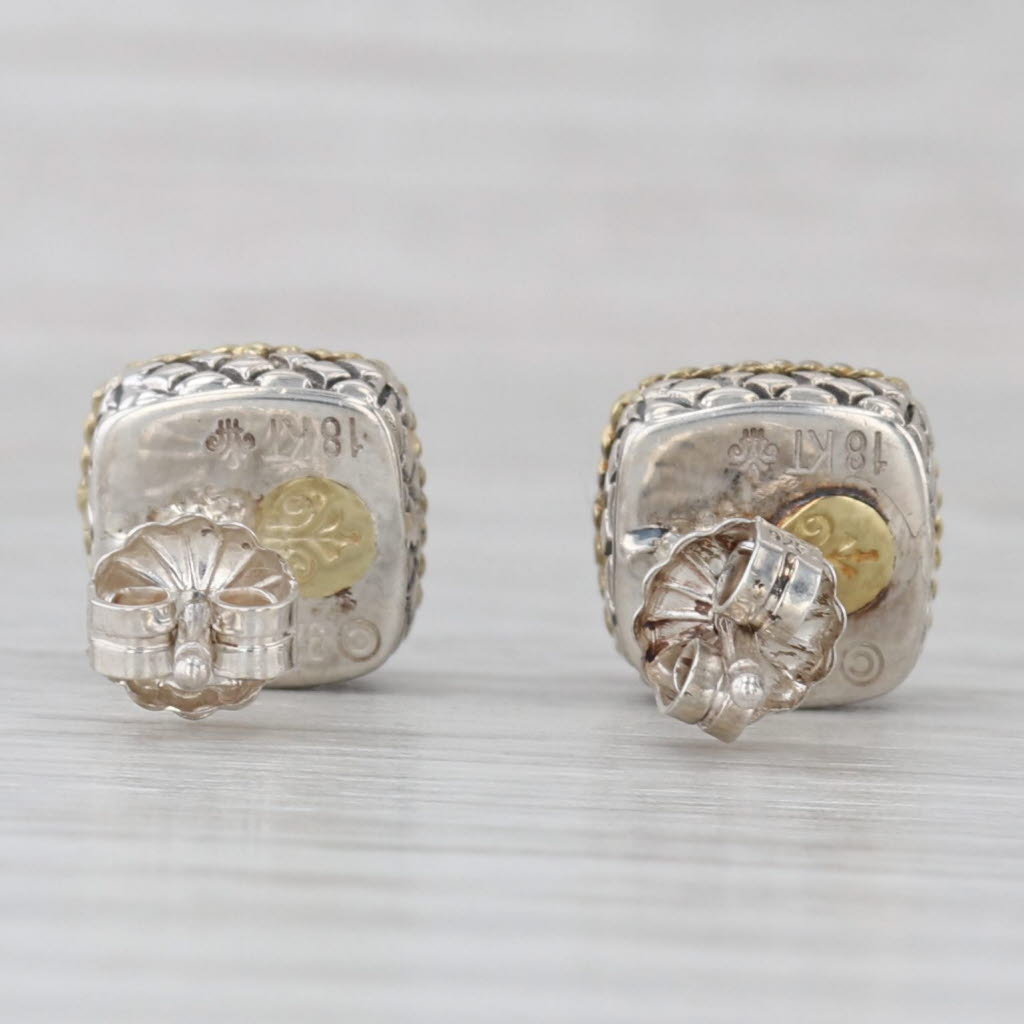 Gray Andrea Candela Onyx Stud Earrings Sterling Silver 18k Gold