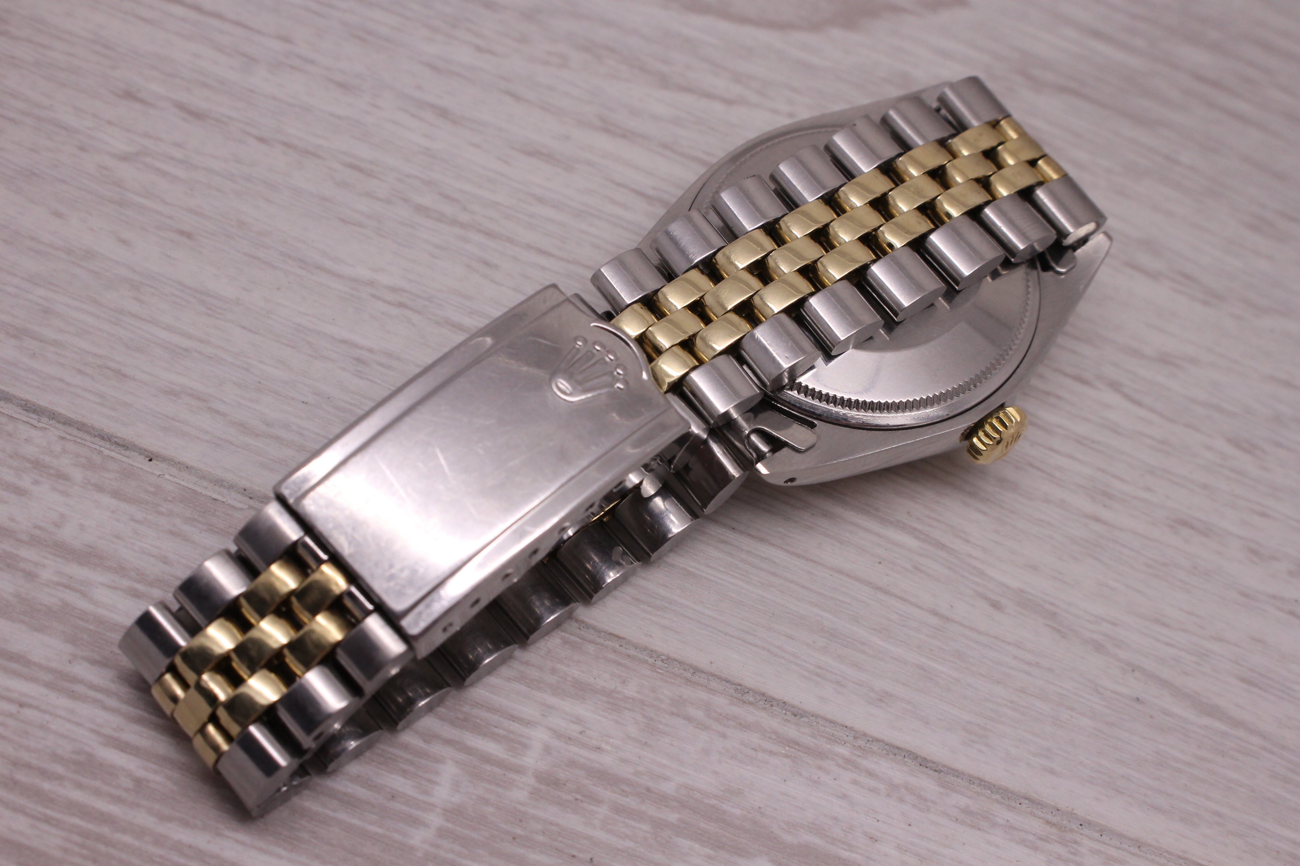 Vintage 1969 Rolex Date 1505 Mens 14k Steel Automatic Watch Jubilee w Box Papers