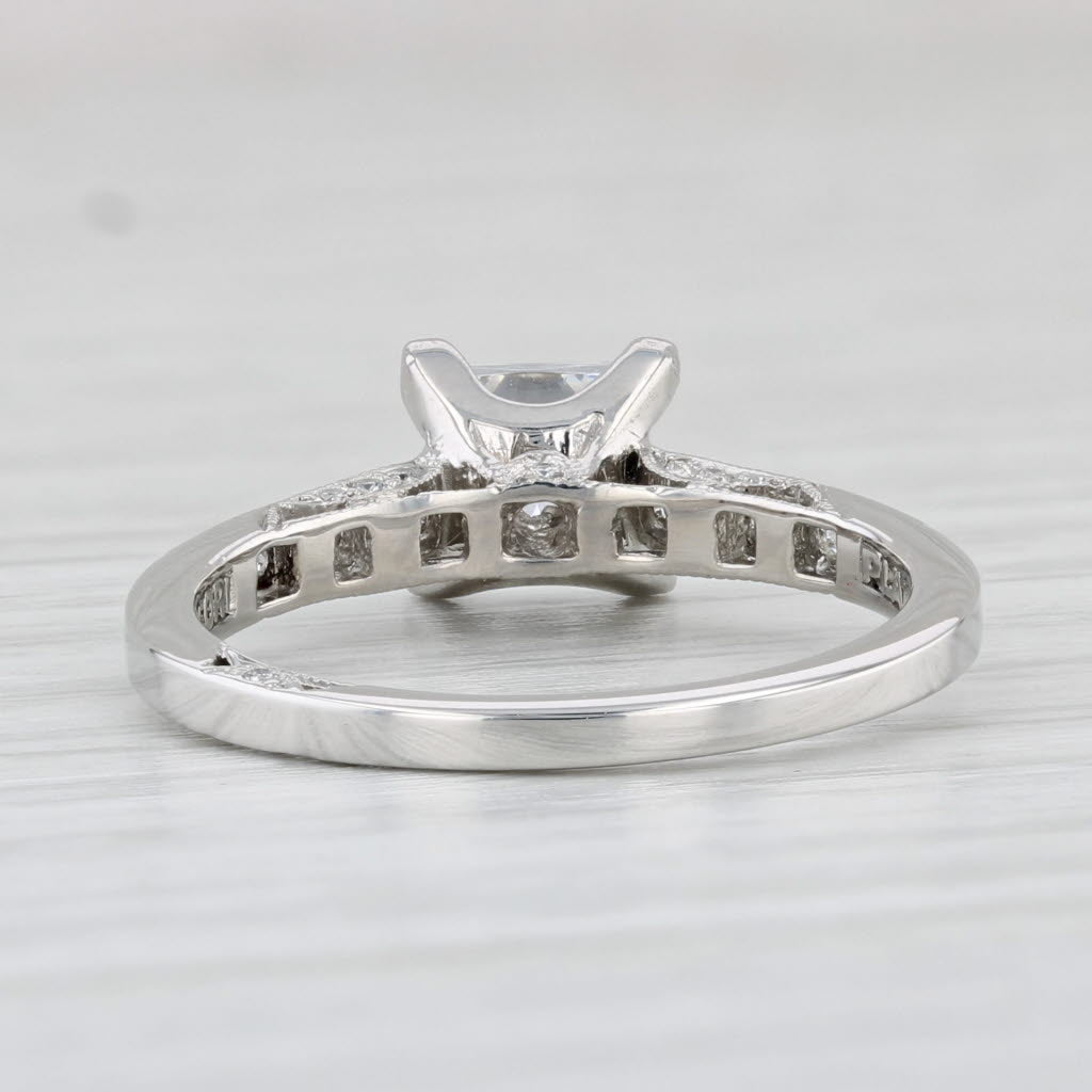 Light Gray New Tacori 0.39ctw Princess Diamond Engagement Ring Platinum Size 6.5