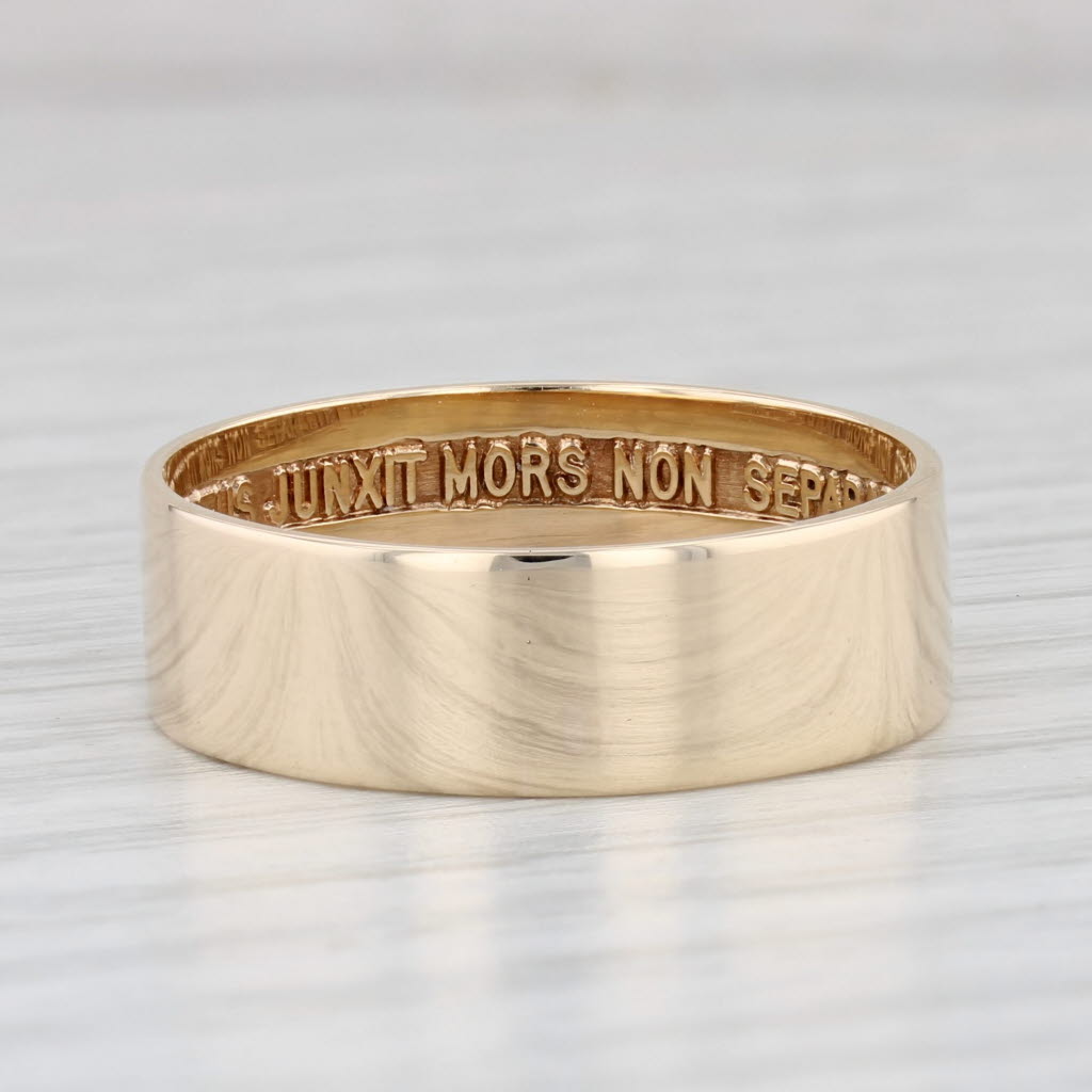 Light Gray 14th Degree Yod Ring 10k Gold Scottish Rite Masonic Band Size 11