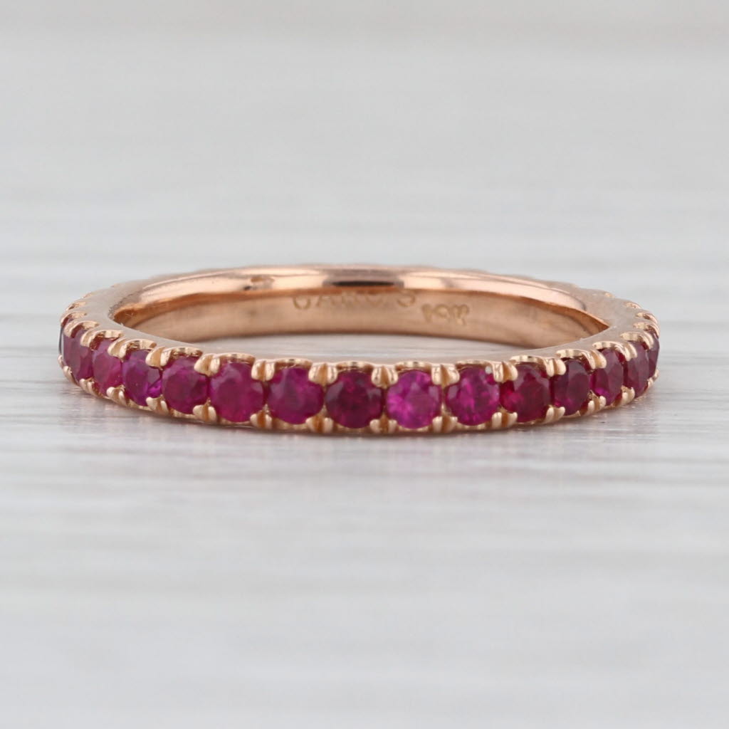 1ctw Natural Lab Grown Ruby Sapphire Eternity Band 18k Gold Stackable Ring