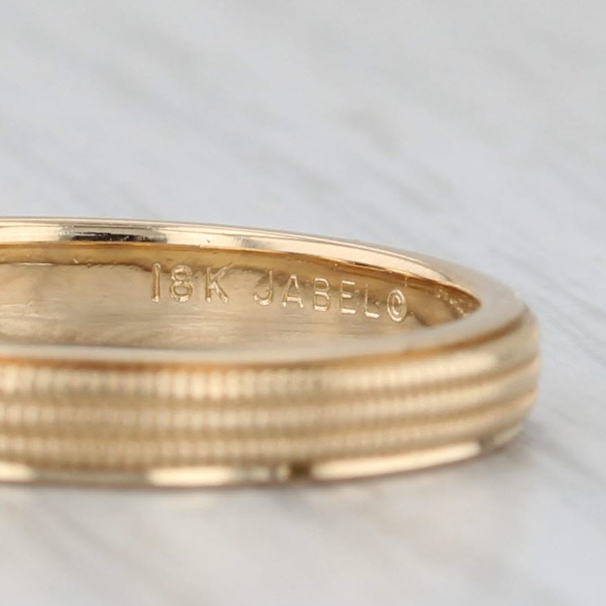 Gray Vintage Jabel Band 18k Yellow Gold Wedding Ring Stackable Size 6-6.25