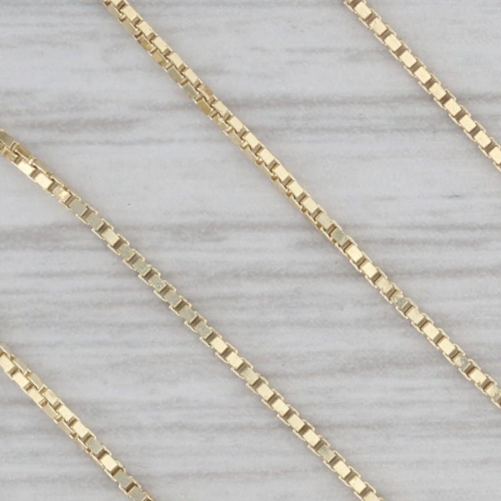 Gray 18" 0.7mm Box Chain Necklace 14k Yellow Gold Lobster Clasp