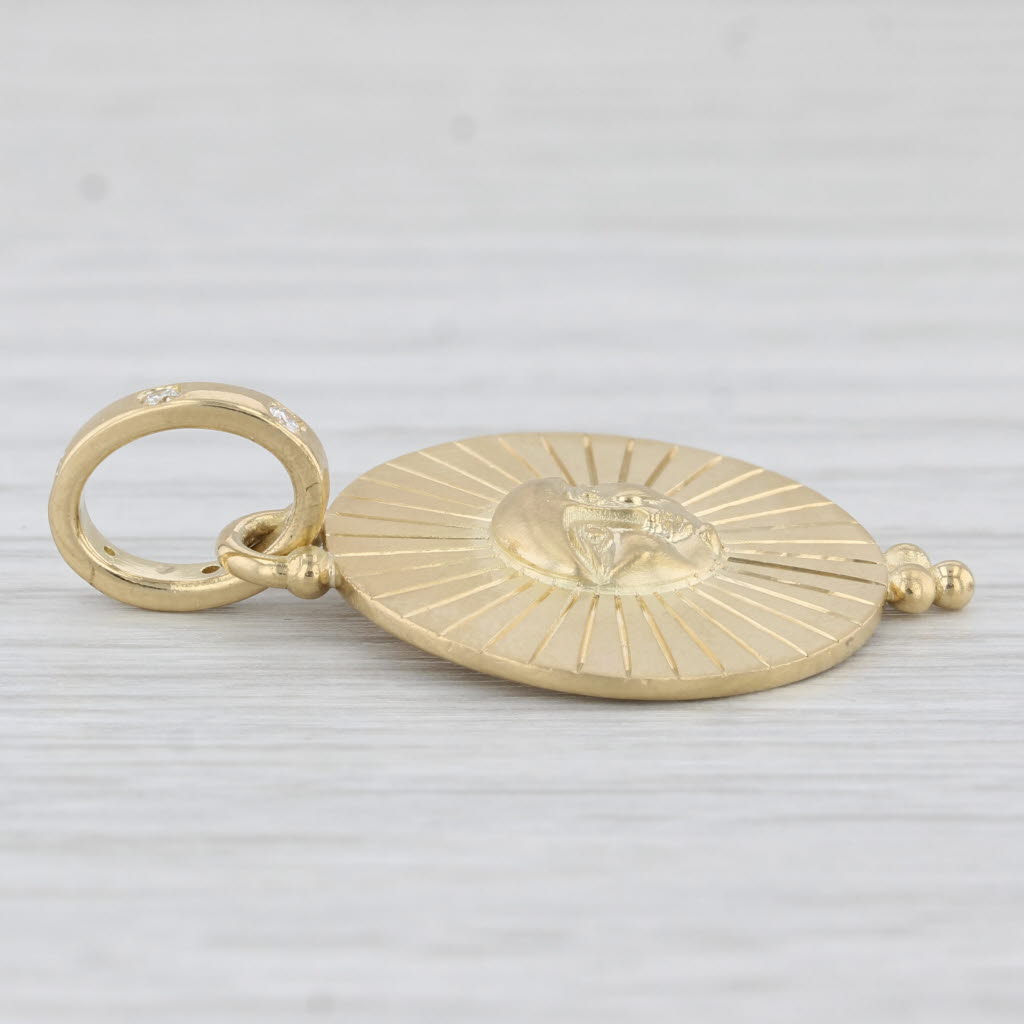 Light Gray Celestial Diamond Sol Pendant Temple St Clair Sun 18k Yellow Tribal Gold