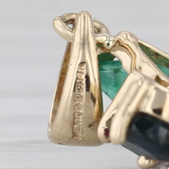 2.78ctw Ruby Sapphire Emerald Diamond Gemstone Flower Pendant 14k Yellow Gold