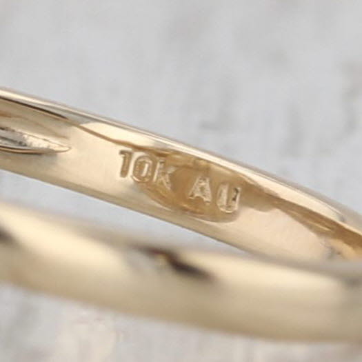 Freshwater Button Pearl Solitaire Ring 10k Yellow Gold Size 7