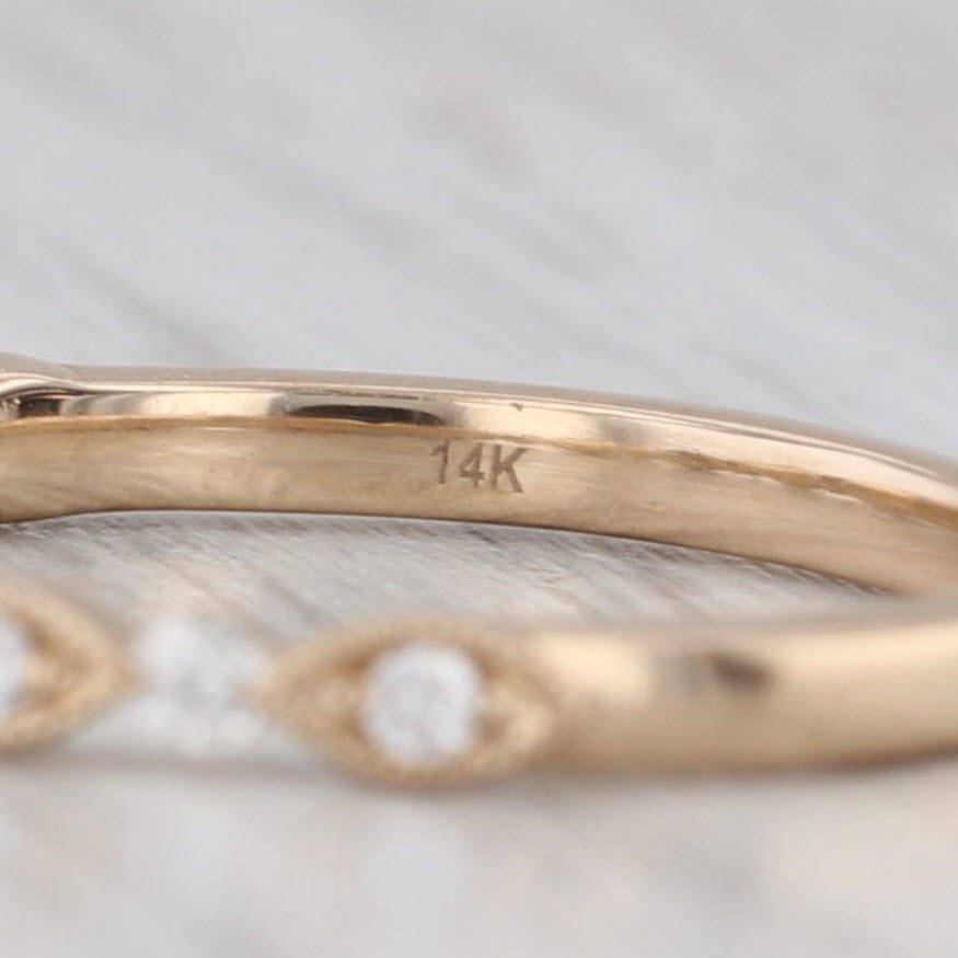 Gray 0.20ctw Diamond Wedding Ring 14k Yellow Gold Size 6.75 Stackable Band