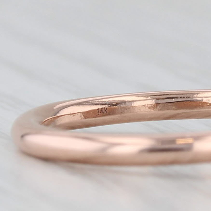 Light Gray New Custom 0.98ct Galaxy Diamond Solitaire Ring 14k Rose Gold Size 6 Shield Cut